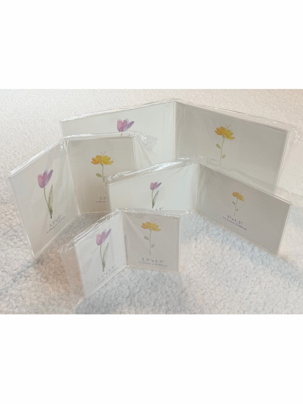 (VTG) LONG'S • Clear Acrylic Double Picture Frames, Set of 4